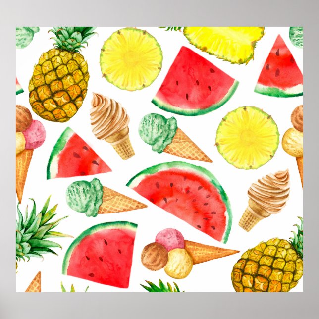 Summer Food: Watermelon Ice-cream Poster (Front)