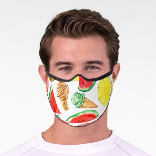 Summer Food Watermelon Ice_cream Premium Face Mask