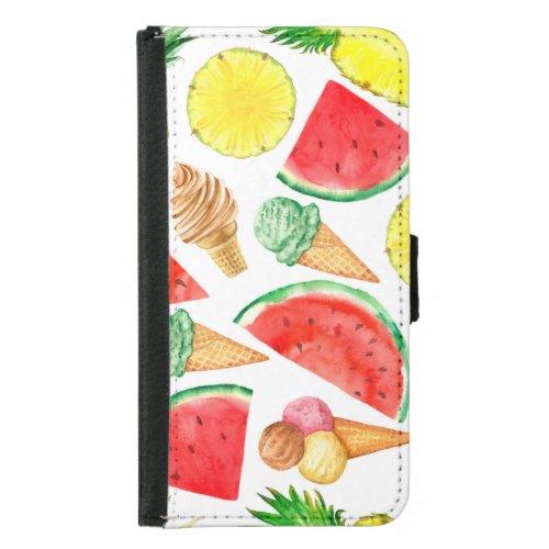 Summer Food Watermelon Ice_cream Samsung Galaxy S5 Wallet Case