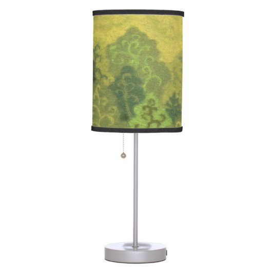 "Summer Forest", green & yellow landscape, trees Table Lamp (Right)