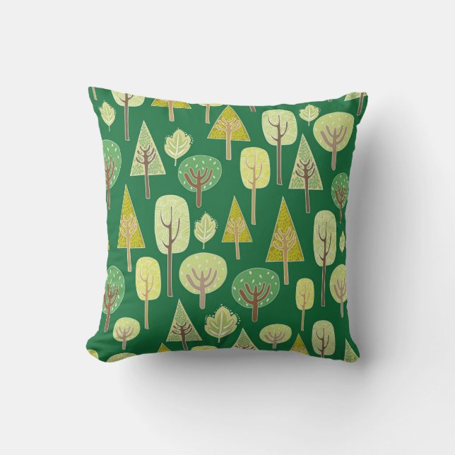 Summer Forest: Nature Inspired Design Throw Pillow (Front)