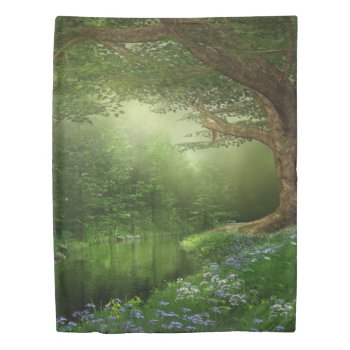 Summer Forest River (1 Side) Twin Duvet Cover by FantasyPillows at Zazzle