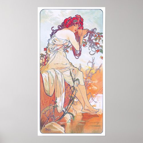 Summer Four Seasons Alphonse Mucha Poster