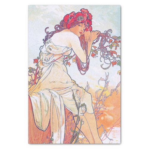 Summer Four Seasons Alphonse Mucha Tissue Paper