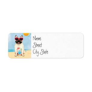 Summer French Bulldog Label