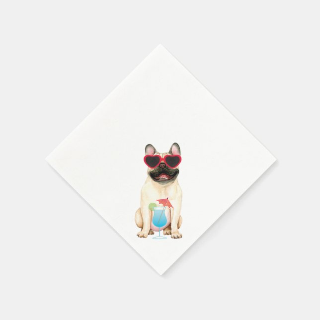 Summer French Bulldog Napkins (Corner)