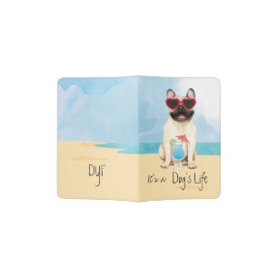 Summer French Bulldog Passport Holder