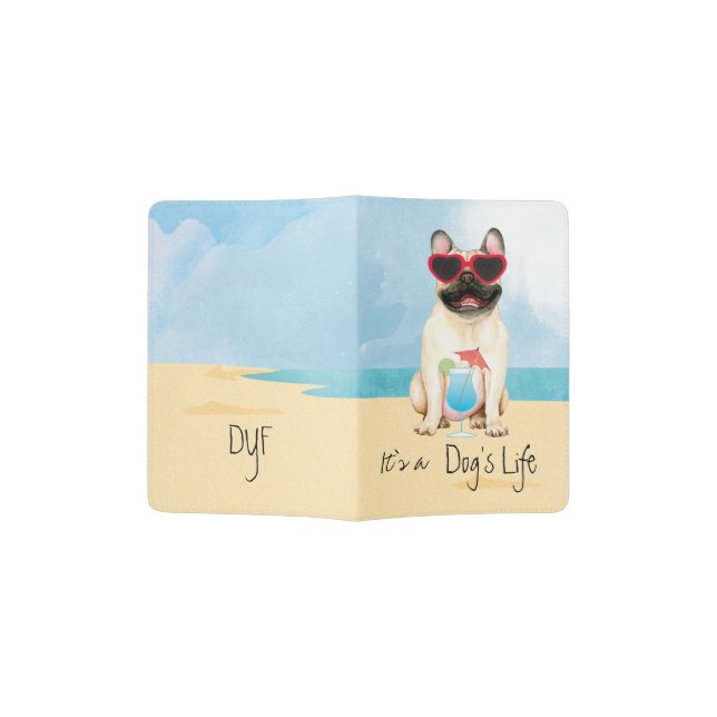 Summer French Bulldog Passport Holder (Opened)