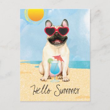 Summer French Bulldog Postcard by DogsInk at Zazzle
