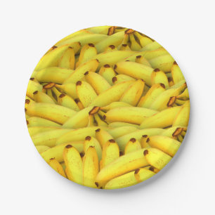 summer fresh bananas fruit photo paper plates
