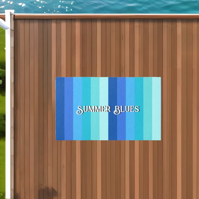 Summer Fresh Blue Stripes Outdoor Rug (Insitu (Outdoor 1))