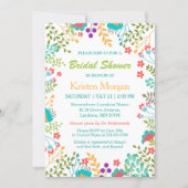 Summer Fresh Floral Teal Blue Bridal Shower Invitation (Front)