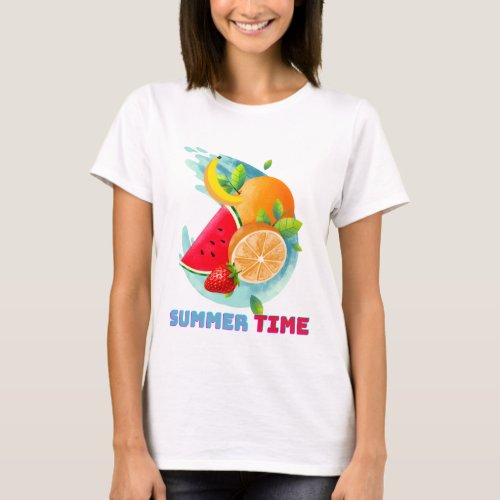Summer Fresh Fruits T_Shirt Keychain