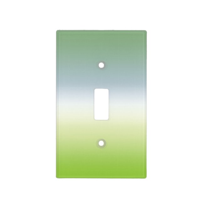 Summer Fresh Gradient Cool Blue Green Ombre Light Switch Cover (Front)