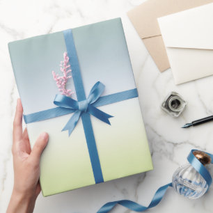 Summer Fresh Gradient Cool Blue Green Ombre Wrapping Paper