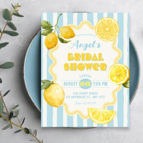 Summer fresh lemon bridal shower invitation