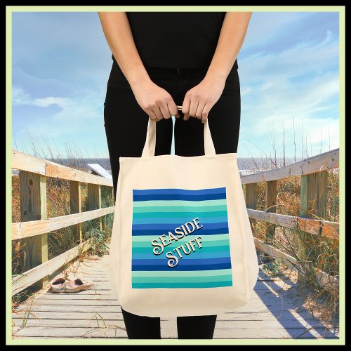 Summer Fresh Ocean Shades Striped Tote Bag