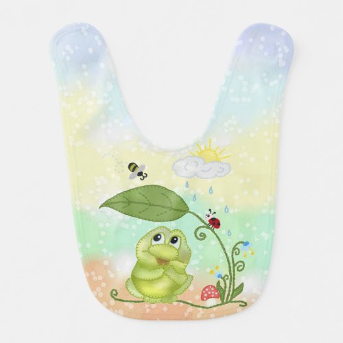 summer frog baby bib