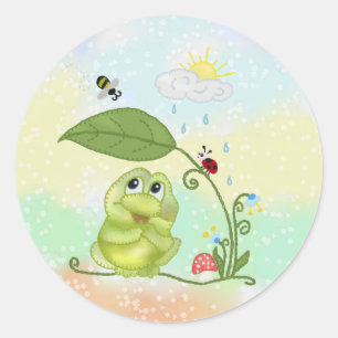 summer frog classic round sticker