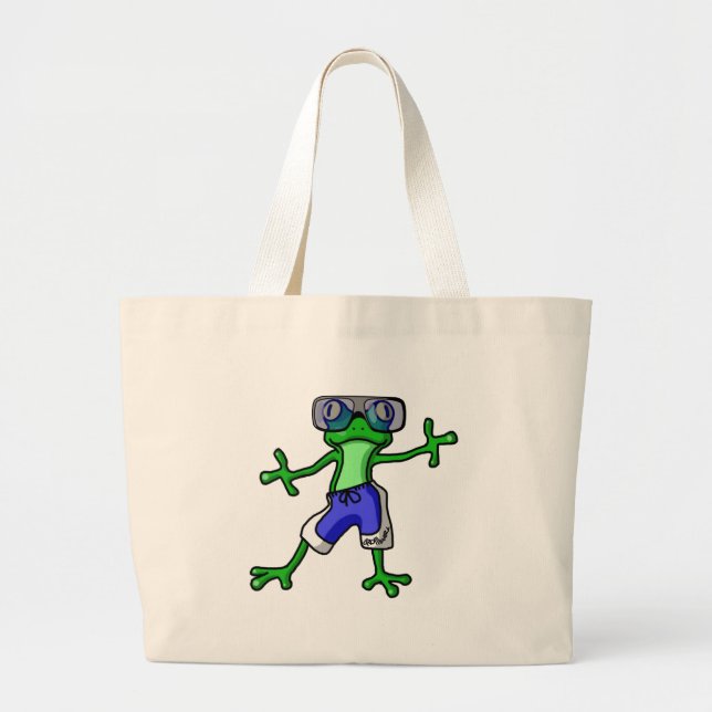 Summer Frog Large Tote Bag (Front)