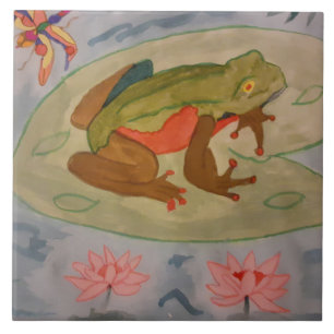 Summer Frog Pond Ceramic Tile