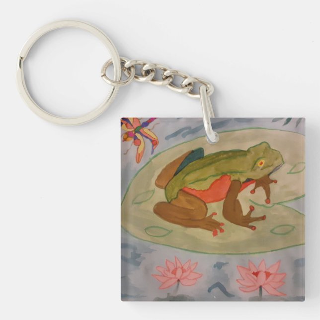 Summer Frog Pond Keychain (Front)