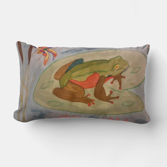Summer Frog Pond Lumbar Pillow (Front)