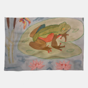 Summer Frog Pond Tea Towel