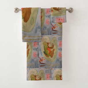 Summer Frog Pond Towels