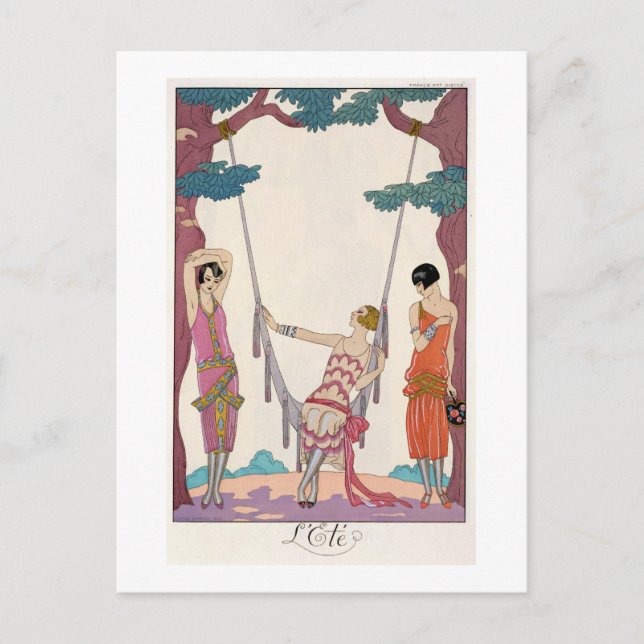 Summer, from 'Gazette du Bon Ton', 1925 Postcard (Front)