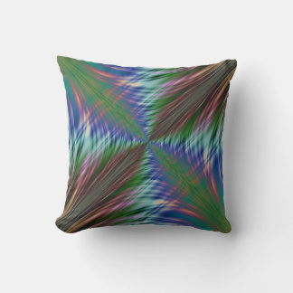 Summer Fronds Fractal Throw Pillow