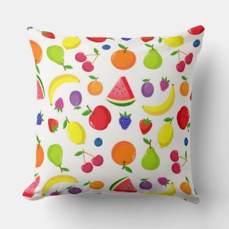 Summer Fruit and Berry Colorful Pillow