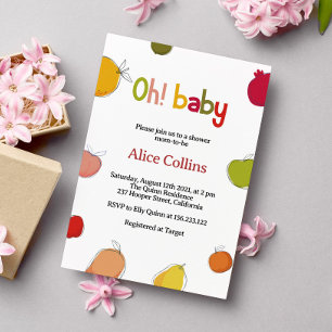 Summer Fruit Baby Shower Invitation