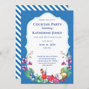 Summer Fruit Birthday Cocktail Party   Invitation