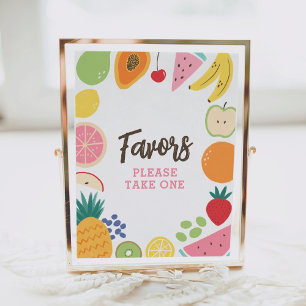 Summer Fruit Birthday Favors Sign