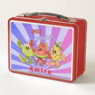Summer Fruit Character Retro Style - Foodie Lovers Metal Lunch Box