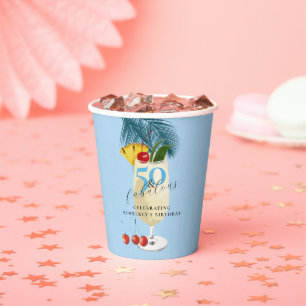 Summer Fruit Cocktails 50th Birthday Party Paper Cups