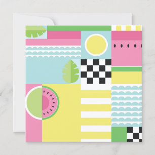 Summer fruit design, colorful mosaic