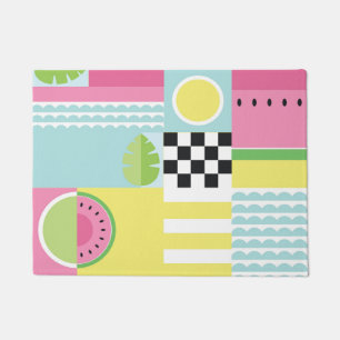 Summer fruit design, colorful mosaic  doormat