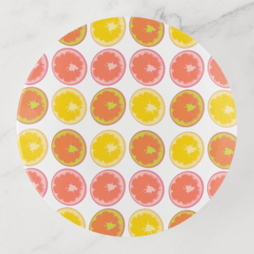 Summer Fruit Lime Lemon Candy Round Trinket Tray