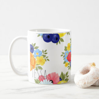 Summer Fruit Medley Lemon and Strawberry Art Coffee Mug