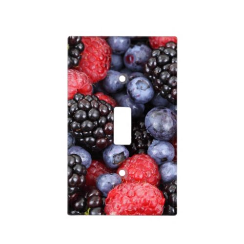 Summer Fruit Mixed Berries Close Up Photo Light Switch Cover