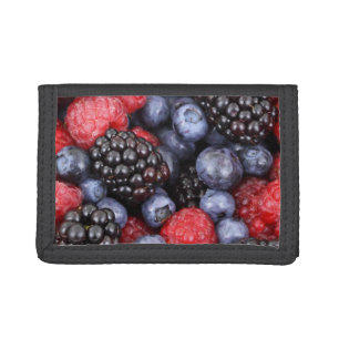 Summer Fruit Mixed Berries Close Up Photo Tri-fold Wallet