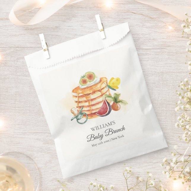 Summer Fruit Pancake Pacifier Brunch Baby Shower  Favor Bag (Clipped)