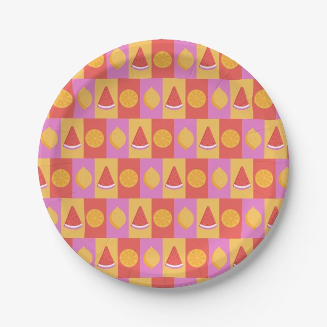 Summer Fruit Paper Plate (Front)
