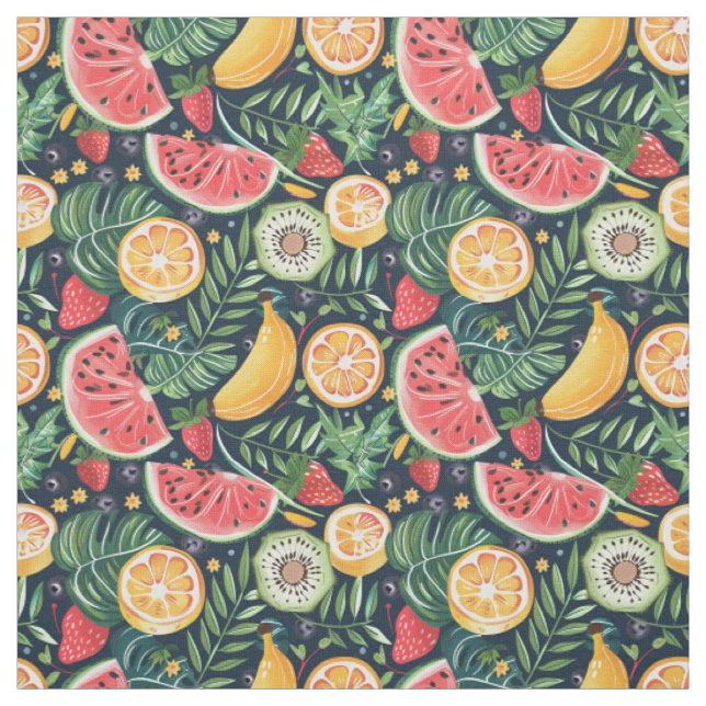 Summer Fruit Pattern Fabric (Swatch)