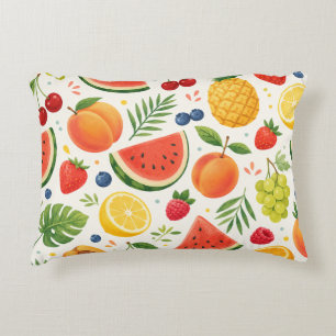 Summer Fruit Pattern Fabric Tropical Watermelon Accent Pillow