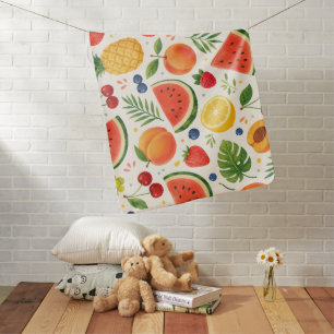 Summer Fruit Pattern Fabric Tropical Watermelon Baby Blanket