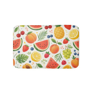 Summer Fruit Pattern Fabric Tropical Watermelon Bath Mat
