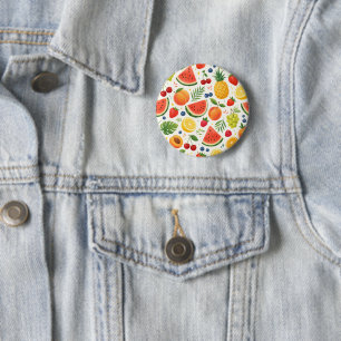 Summer Fruit Pattern Fabric Tropical Watermelon Button